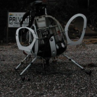 Helicopter turned upright