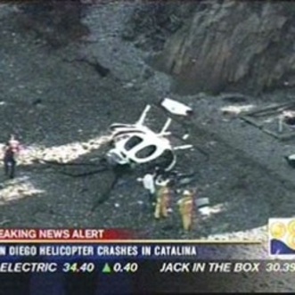 Scene of the crash taken by a news helicopter